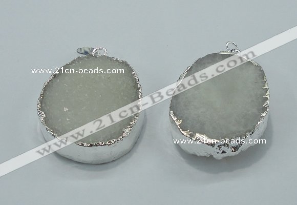 NGP1005 25*35mm - 35*45mm freeform druzy agate beads pendant