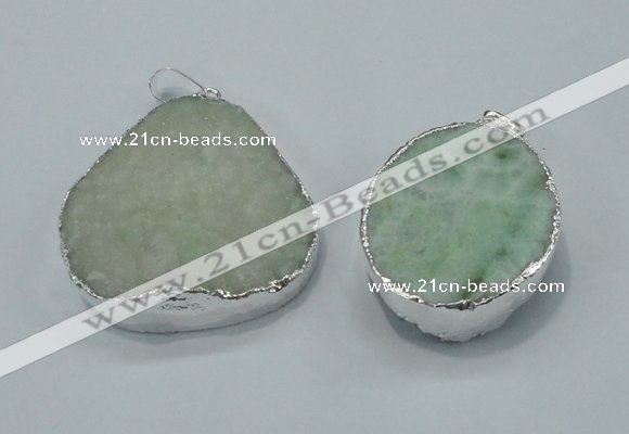 NGP1006 25*35mm - 35*45mm freeform druzy agate beads pendant