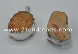 NGP1007 25*35mm - 35*45mm freeform druzy agate beads pendant