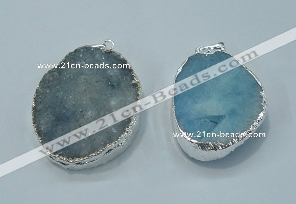 NGP1010 25*35mm - 35*45mm freeform druzy agate beads pendant