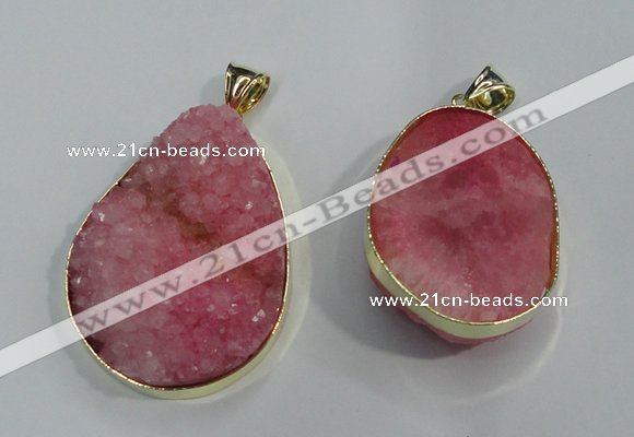 NGP1020 25*35mm - 35*45mm freeform druzy agate beads pendant