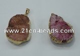 NGP1026 25*35mm - 35*45mm freeform druzy agate beads pendant