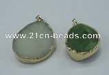 NGP1027 25*35mm - 35*45mm freeform druzy agate beads pendant
