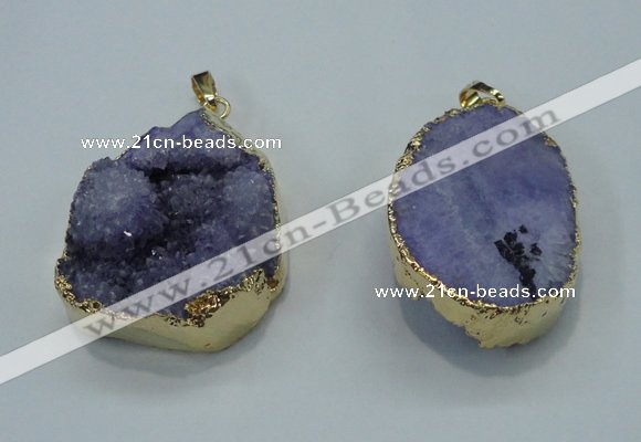 NGP1029 25*35mm - 35*45mm freeform druzy agate beads pendant