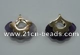 NGP1071 8*25*28mm amethyst gemstone pendants with brass setting