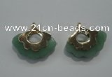 NGP1072 8*25*28mm gree aventurine pendants with brass setting