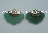 NGP1078 8*40*50mm gree aventurine pendants with brass setting