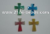 NGP1080 32*42mm cross agate gemstone pendants wholesale