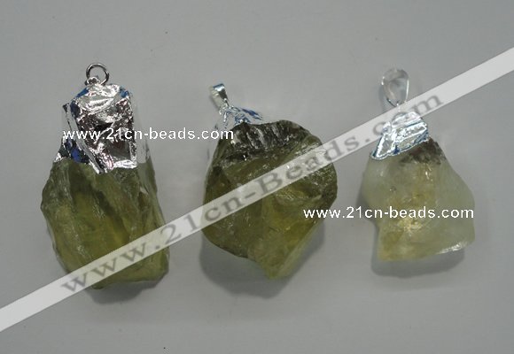 NGP1086 20*30mm - 25*50mm nuggets yellow quartz pendants