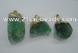 NGP1088 20*30mm - 25*50mm nuggets green fluorite pendants