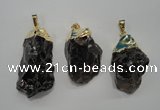 NGP1089 20*30mm - 25*50mm nuggets smoky quartz pendants