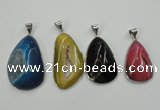 NGP1098 25*30 - 30*45mm freeform druzy agate pendants with brass setting