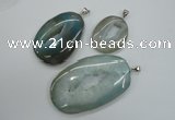 NGP1100 30*40 - 50*70mm freeform druzy agate pendants with brass setting