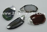 NGP1159 35*50mm - 50*70mm freeform agate pendants with brass setting