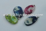 NGP1228 30*45mm - 35*50mm freeform agate pendants with brass setting