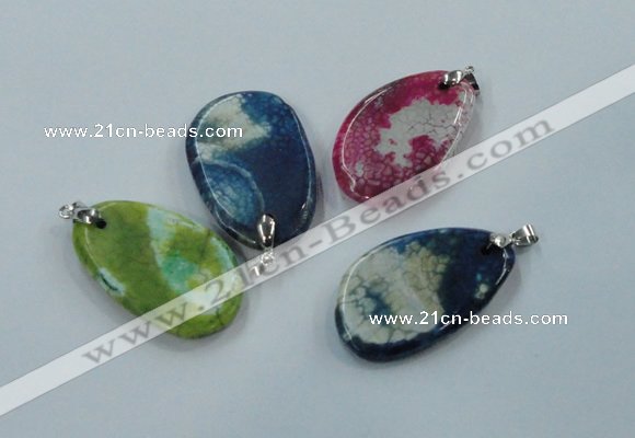 NGP1228 30*45mm - 35*50mm freeform agate pendants with brass setting