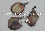 NGP1284 30*40mm – 35*45mm freeform agate pendants with brass setting