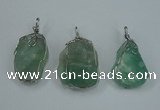 NGP1293 18*30mm – 25*35mm nuggets green fluorite pendants