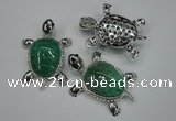 NGP1297 43*60mm tortoise agate pendants with crystal pave alloy settings