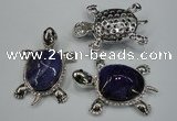 NGP1299 43*60mm tortoise agate pendants with crystal pave alloy settings