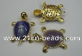 NGP1305 43*60mm tortoise agate pendants with crystal pave alloy settings