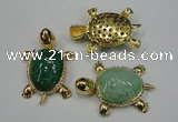 NGP1306 43*60mm tortoise agate pendants with crystal pave alloy settings