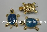 NGP1307 43*60mm tortoise agate pendants with crystal pave alloy settings