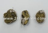 NGP1320 30*40mm - 45*55mm freeform agate pendants with brass setting