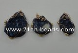 NGP1322 30*40mm - 45*60mm freeform agate pendants with brass setting