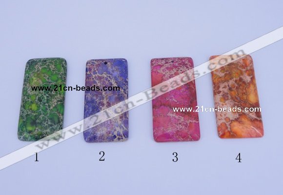 NGP135 5pcs 30*60mm rectangle dyed imperial jasper gemstone pendants