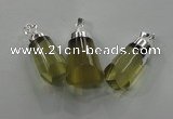 NGP1352 15*30mm - 18*40mm faceted nuggets lemon quartz pendants