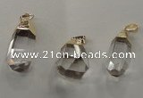 NGP1357 15*30mm - 20*35mm faceted nuggets white crystal pendants