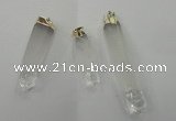 NGP1359 10*45mm - 15*75mm carved white crystal pendants