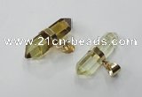 NGP1363 7*35mm - 11*30mm faceted nuggets lemon quartz pendants