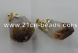 NGP1388 18*35mm - 20*50mm nuggets citrine gemstone pendants