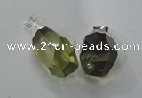 NGP1392 15*20mm - 15*30mm faceted nuggets lemon quartz pendants