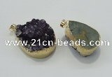 NGP1402 22*35mm - 30*40mm freeform druzy amethyst pendants wholesale