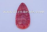 NGP141 2pcs 30*60mm teardrop dyed rhodochrosite gemstone pendants