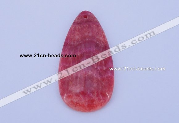 NGP141 2pcs 30*60mm teardrop dyed rhodochrosite gemstone pendants