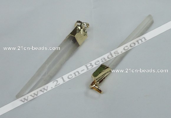 NGP1419 6*50mm - 8*60mm stick white crystal gemstone pendants