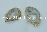 NGP1422 35*45mm - 45*55mm freeform plated druzy agate pendants