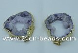 NGP1423 30*45mm - 45*55mm freeform plated druzy agate pendants