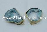 NGP1424 30*45mm - 45*55mm freeform plated druzy agate pendants