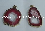 NGP1428 30*45mm - 45*55mm freeform plated druzy agate pendants