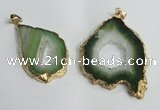 NGP1429 30*45mm - 45*55mm freeform plated druzy agate pendants