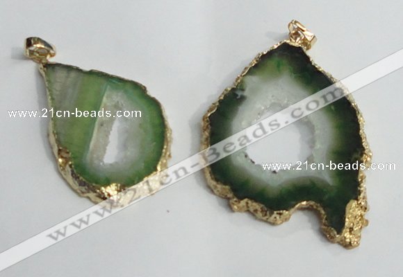 NGP1429 30*45mm - 45*55mm freeform plated druzy agate pendants