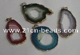 NGP1431 30*45mm - 45*55mm freeform plated druzy agate pendants