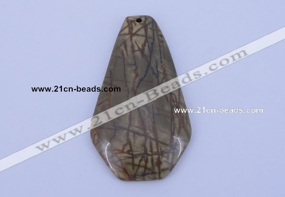 NGP145 2pcs 34*60mm fashion picasso jasper gemstone pendants