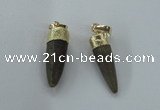 NGP1453 6*20mm - 9*30mm bullet agate gemstone pendants wholesale