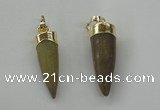 NGP1454 8*25mm - 10*35mm bullet agate gemstone pendants wholesale